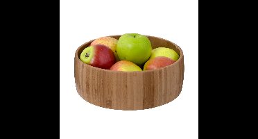 5Five Fruitschaal Bali - bamboe hout - D29 x H10 cm - bruin - rond