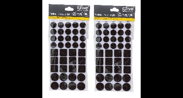 5Five meubel/vloerbeschermers - 2x - 120-delig - bruin - zelfklevend - meubelviltjes
