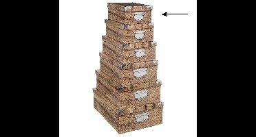 5Five Opbergdoos/box - Houtprint - L28 x B19 x H11 cm - Karton