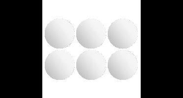5Five Plak spiegels - 6x - glas - zelfklevend - D39,9 cm - rond