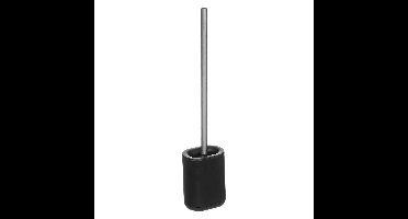 5Five Toiletborstel met houder - plat - zwart - polypropyleen - 53 cm