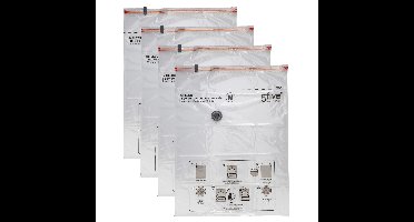 5Five Vacuumzakken kleding/textiel - opbergzakken - 4x - 60 x 80 cm