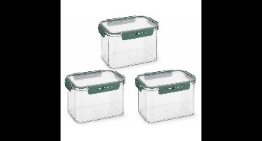 5Five Vershoudbakje met deksel - kunststof - 3x stuks - 2500 ml