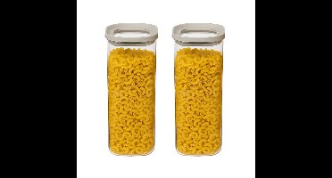 5Five Voorraadpot - 2x - keuken/voedsel - glas - 1600 ml - luchtdicht