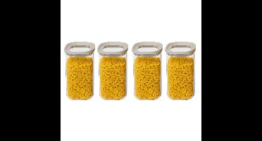 5Five Voorraadpot - 4x - keuken/voedsel - glas - 1000 ml - luchtdicht
