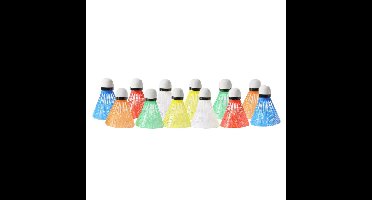 Angel Sports Badminton shuttles - 12x - gekleurd - kunststof