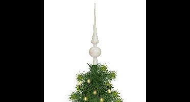 Atmosphera - kerstboom piek - wit - plastic - H28 cm