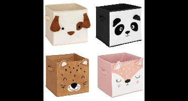 Atmosphera Opbergmanden dieren thema - 4x stuks - voor kinderen