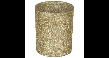 Bellatio decorations Waxinelichtjeshouder - goud glitter - 10 cm