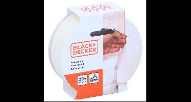 Black & Decker Afplaktape/schilderstape - wit - 36mm x 25m - voor binnen/buiten