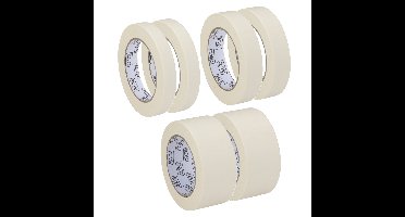 Black & Decker Afplaktape/schilderstape - 2x - wit - 19/25/50mm x 5m - binnen/buiten