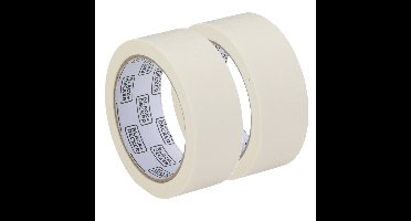Black & Decker Afplaktape/schilderstape - 2x - wit - 36mm x 25m - voor binnen/buiten