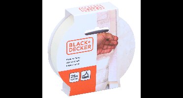 Black & Decker Afplaktape/schilderstape - wit - 25mm x 25m - voor binnen/buiten