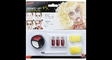 Complete horror zombie/vampier schminkset met bloed - Halloween