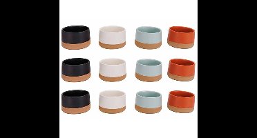 Cosy & Trendy Kommetje schaaltje - 12x stuks - aardewerk - multi kleur