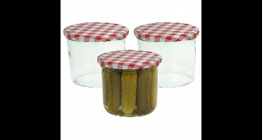 Cosy&trendy Weckpotten / inmaakpotten - rood - 3x stuks - 230 ml
