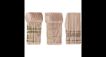 Esschert Design bestek set - hout - 180x - mes/lepel/vork