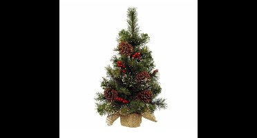 Everlands Kunstboom mini - inclusief kerstversiering - 60 cm