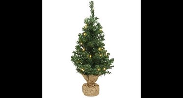 Everlands Kunstkerstboom - met verlichting - groen - 75 cm