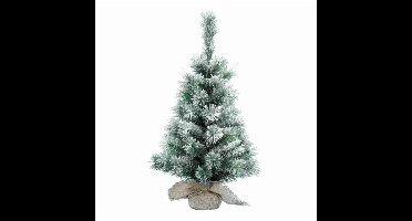 Everlands mini kerstboom - 35 cm - met sneeuw
