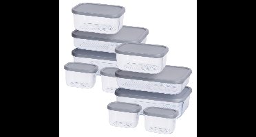 Excellent Houseware Vershoudbakjes - glas/kunststof - 10x