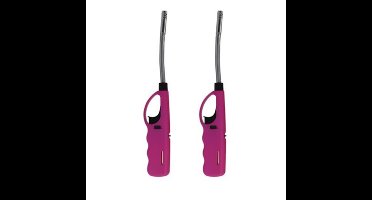 Flame Classics - BBQ/keuken/gas/haard aansteker - 5x - roze - 27 cm