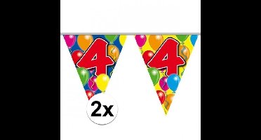 Folat Leeftijd vlaggenlijn - 2x - 4 jaar - 10 meter - verjaardag