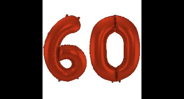 Folat Verjaardag Leeftijd folieballon - 60 jaar - rood - 86 cm
