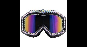 Funny Fashion Ski Bril - 18 x 10 x 7 cm - metallic - strass steentjes
