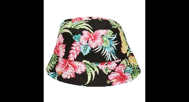 Funny Fashion Verkleed hoedje Tropical Hawaii party - Summer print - zwart - volwassenen - Carnaval