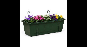 Geli Plantenbak Balcony - groen - ophangbeugels - 40 x 18 x 15 cm