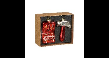 House of Seasons Kersthangers gereedschap - 2x - glas