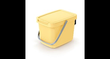 Keden GFT aanrecht afvalbak - geel - 6L - afsluitbaar - 20x26x20 cm