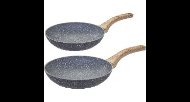 Koekenpannen set 2x stuks Turino - Alle warmtebronnen - dia 27/31 cm - Anti-aanbaklaag