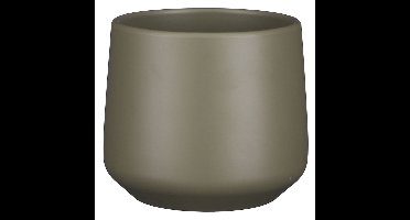Mica Decorations Bloempot - donkergroen - mat - keramiek -H14/D15,5 cm