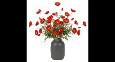 Mica Decorations Kunstbloem Klaproos Poppy - 12x - H62 cm - rood