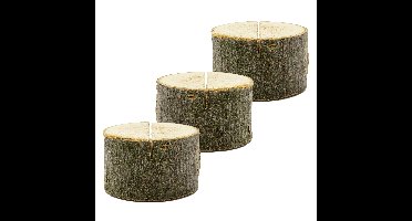 PartyDeco naamkaart/plaatskaart houders - boomschijf - Bruiloft - 20x - 3-4 cm - hout