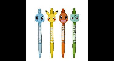 Pok?mon Balpennen - set 4x stuks - multi kleuren - kantoor/school