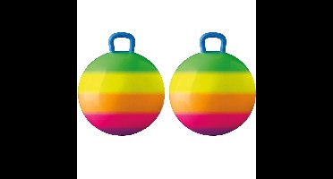Summer Play Skippybal - 2x - regenboog - 50 cm - buitenspeelgoed
