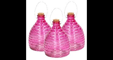 Svenska Living Wespenval - 3x - roze - 21 cm - glas - wespenvanger