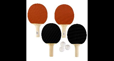 Tafeltennis set - 3 ballen en 4 batjes 1 ster - pingpong