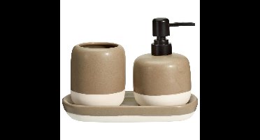 Zeeppompje / dispenser met drinkbeker Messina - beige