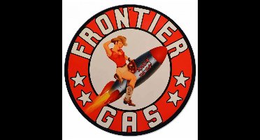 Frontier Gas Rocket Girl Zwaar Metalen Bord - 36 cm ø | 33% korting