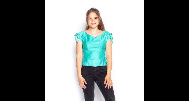 Vintage 1950s Top Turquoise - XS | 36% korting