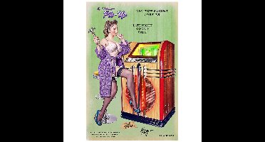 Ami Top Flight Jukebox Pin-Up 'The Unknown Pinup' Zwaar Metalen Bord 44,5 x 29 cm | 19% korting