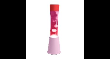 Fisura Lava Lamp - Roze Voet En Rode Top Met Roze Vloeistof En Witte Lava