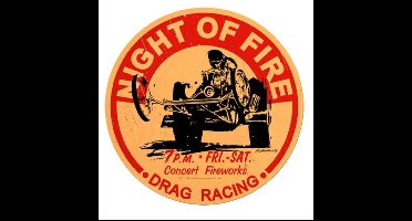 Night Of Fire Drag Racing Rond Zwaar Metalen Bord 35 cm ø | 25% korting