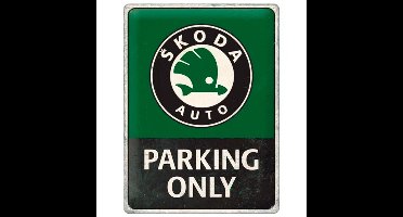 Metalen Bord 30 x 40cm Skoda - Parking Only