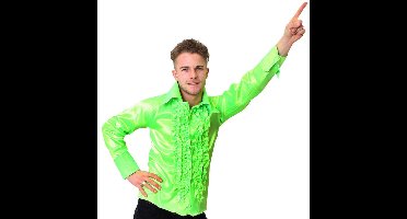 Velvet Ruffles Shirt Green-S | 39% korting