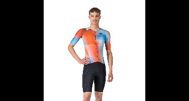 Castelli free sanremo 3 suit short sleeve paprika/winter sky black heren